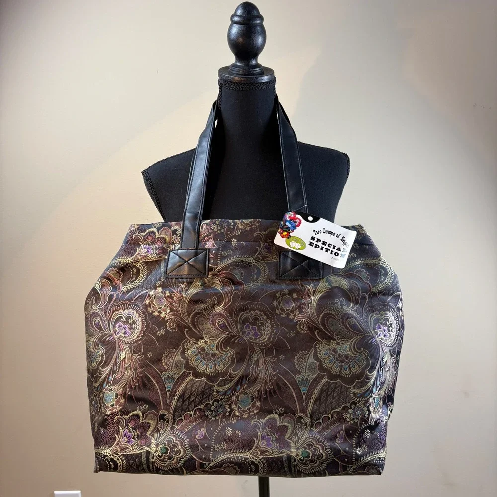 NWT Two Lumps of Sugar Special Edition Brown Paisley Brocade Tote‎ Bag 21
